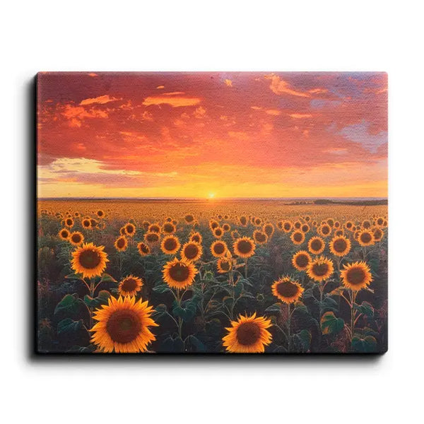 Sunflowers in the sunset